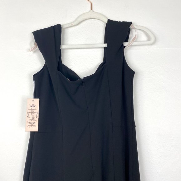 Nanette Lepore Cap Sleeve Midi Sheath Dress Black 8 - Picture 7 of 10